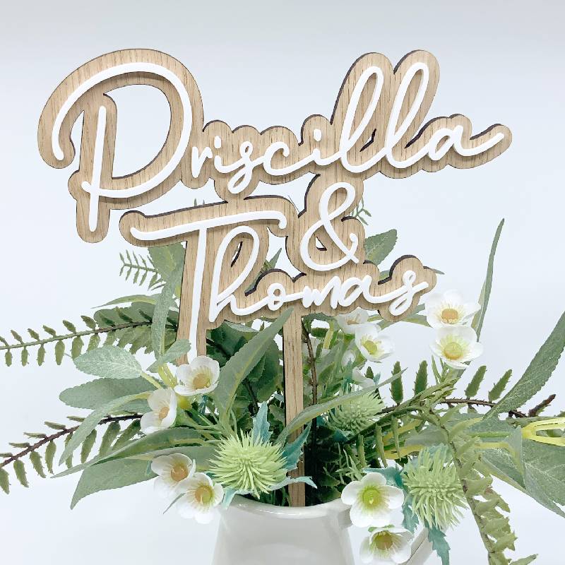 Cake Topper Nupcial Nombres