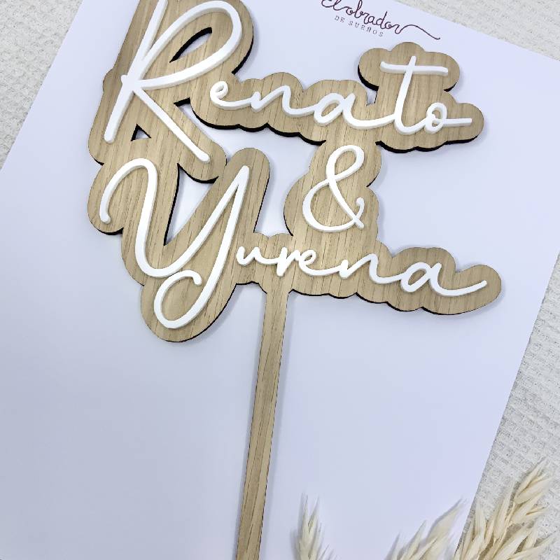 Cake Topper Nupcial Nombres 2